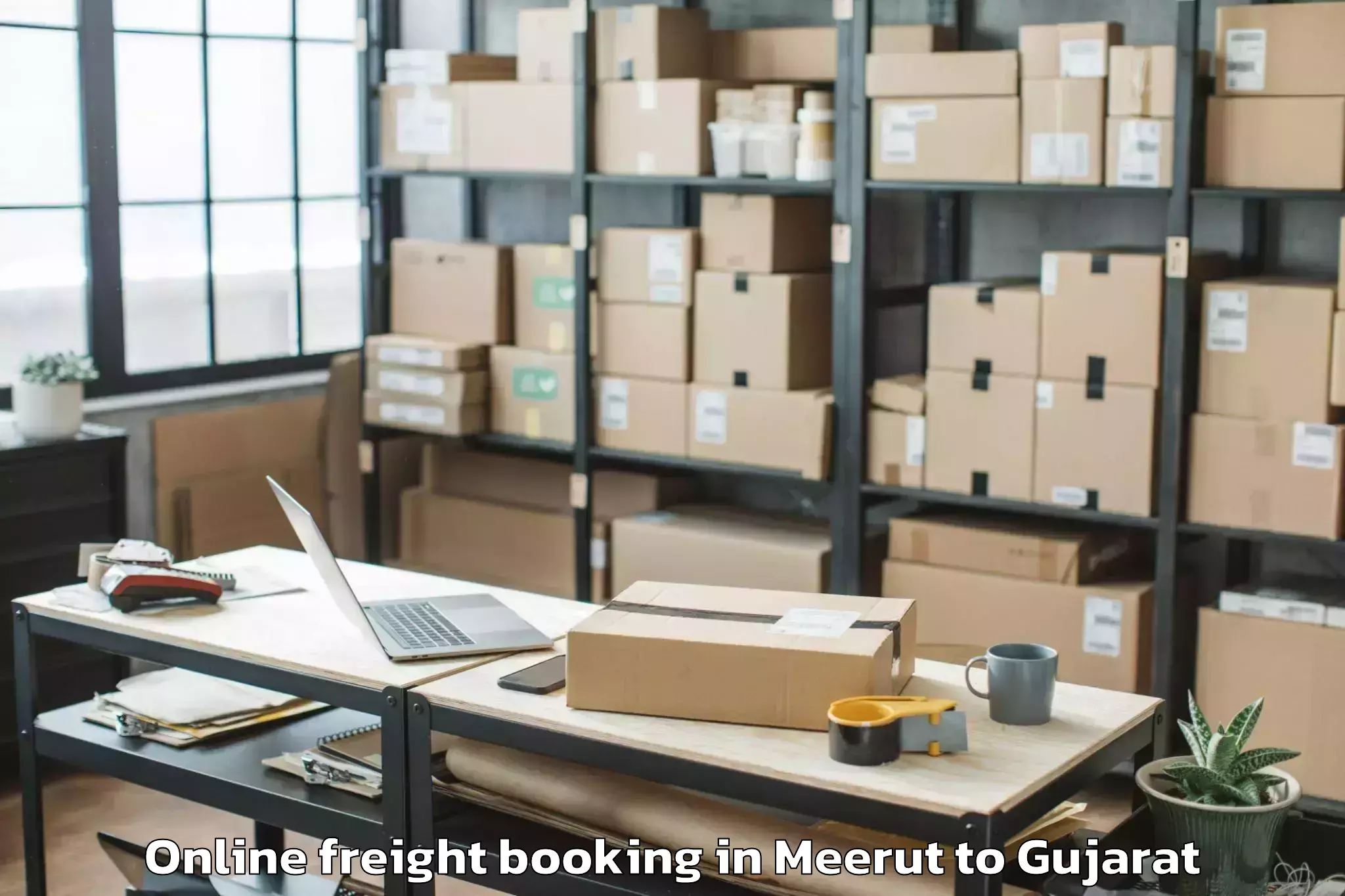 Book Meerut to Utran Online Freight Booking Online